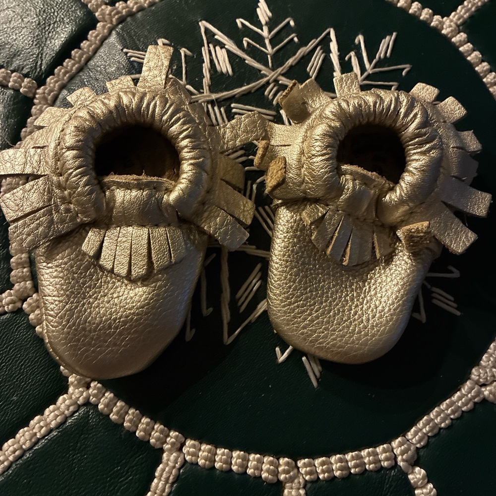 Freshly Picked Shimmering Gold Moccasins